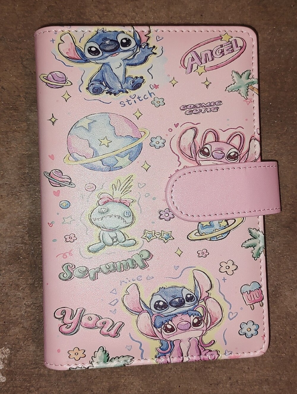 New! A6 Size Pink Stitch & Angel Binder Notebook With Paper